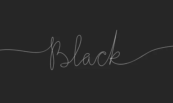 Fundo Preto Com Palavra Black Continuous Desenho Linha Vector Minimalista — Vetor de Stock