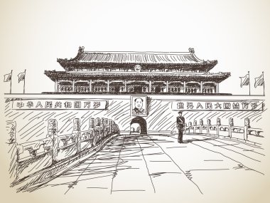 Tiananmen Gate at the Tiananmen Square clipart