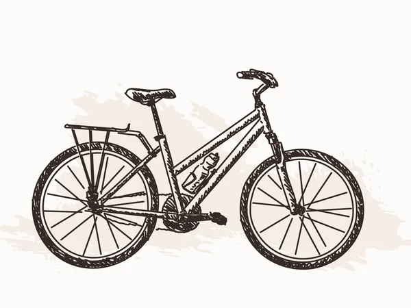 Kerékpár kézzel rajzolt ábra — Stock Vector