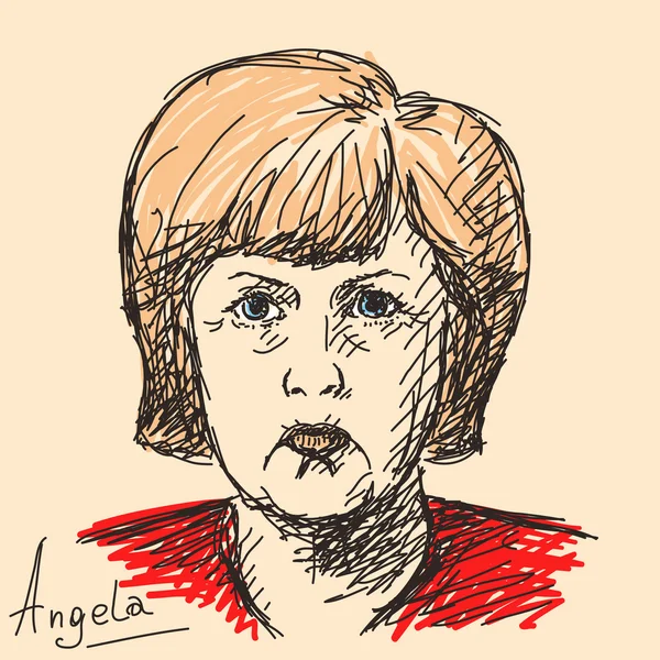 Angela Merkel Politico tedesco — Vettoriale Stock