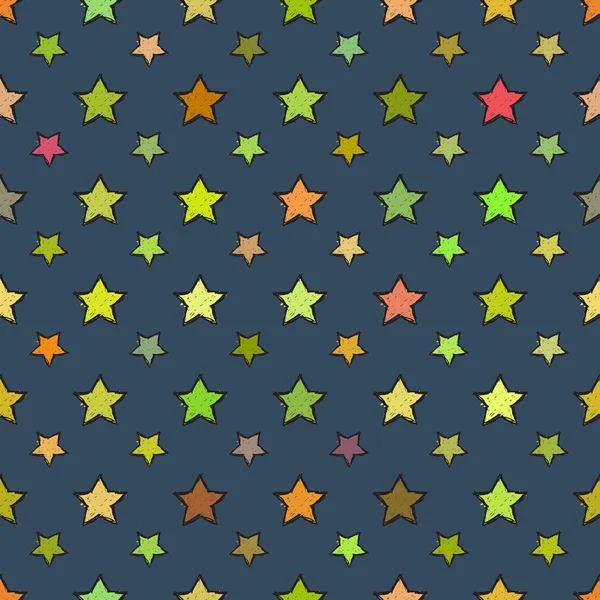Diverse stelle di colore Modello senza cuciture — Vettoriale Stock
