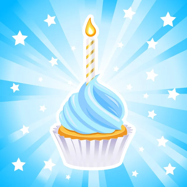 Feliz aniversário cupcake — Vetor de Stock