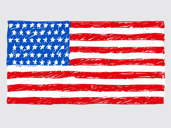 Croquis drapeau des États-Unis — Image vectorielle