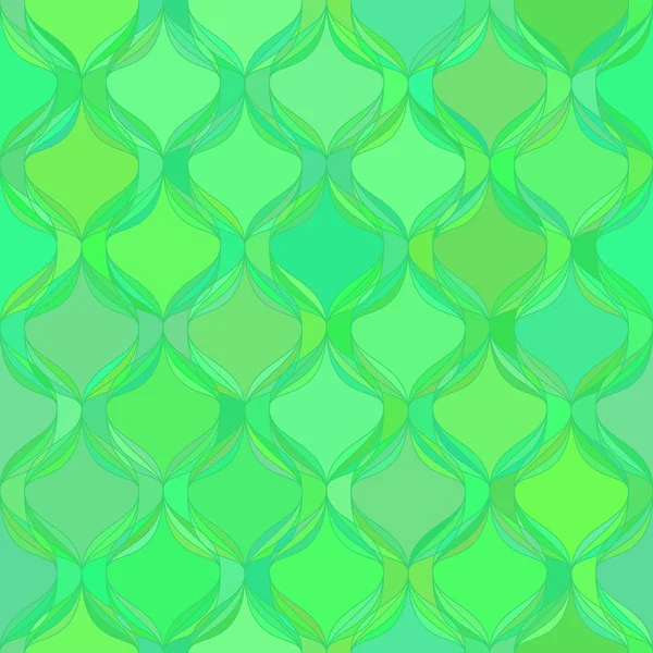 Carrelage ondulé vert motif sans couture — Image vectorielle