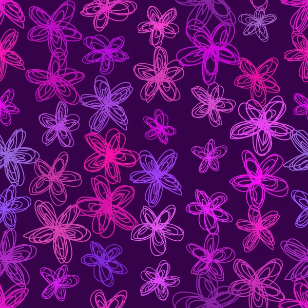 Purple Flowers seamless background — Stock Vector