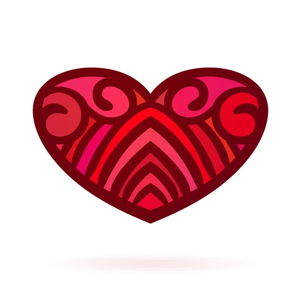Corazón ornamental, aislado — Vector de stock