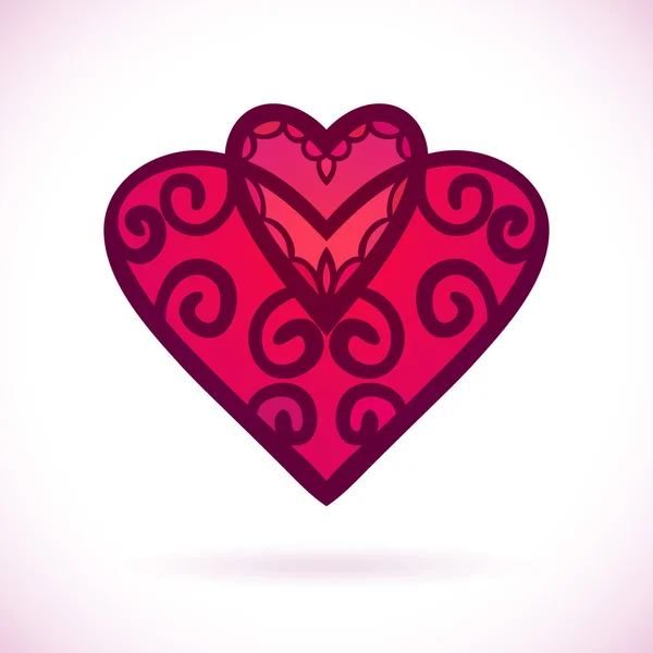 Doppio cuore ornamentale — Vettoriale Stock