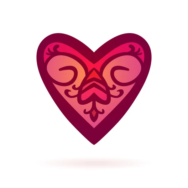 Corazón ornamental Aislado — Vector de stock