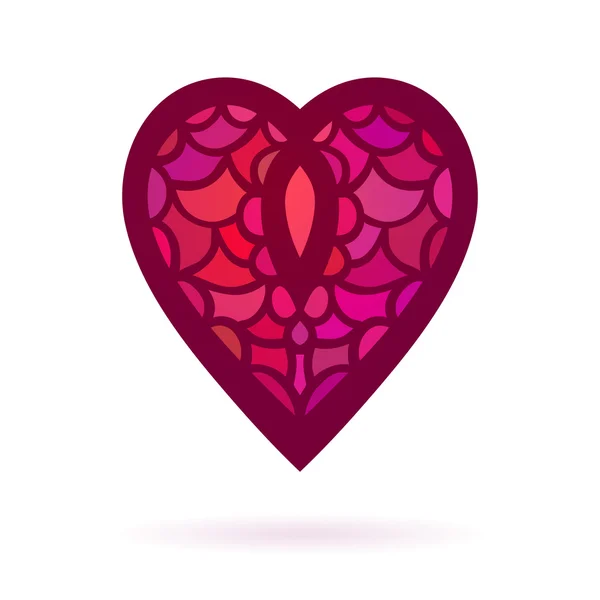 Dekorativní srdce, izolované — Stockový vektor