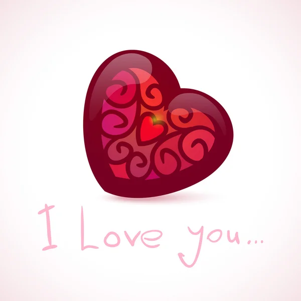 Je t'aime de coeur — Image vectorielle