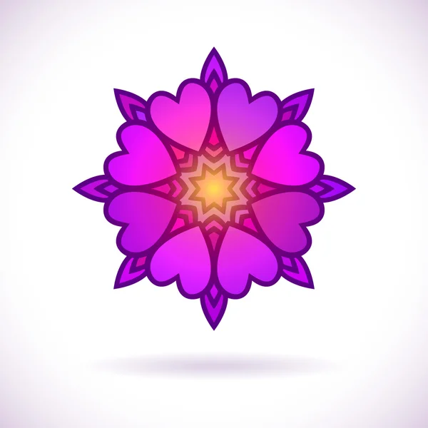 丸い花の飾り — ストックベクタ