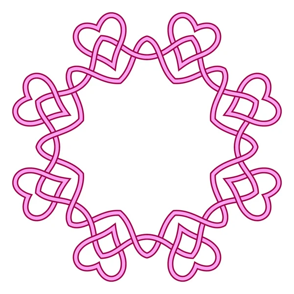 Round frame pink ribbon — Stock Vector