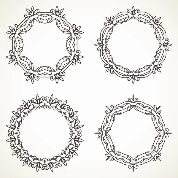 Calligraphic round frames — Stock Vector