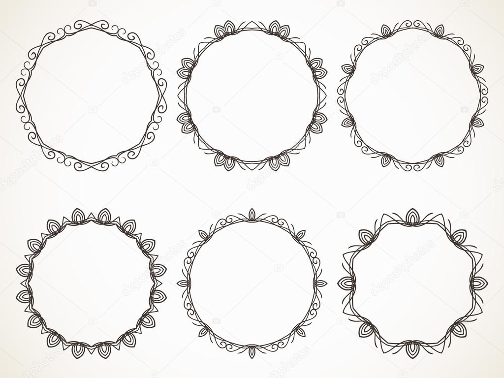 Calligraphic round frames