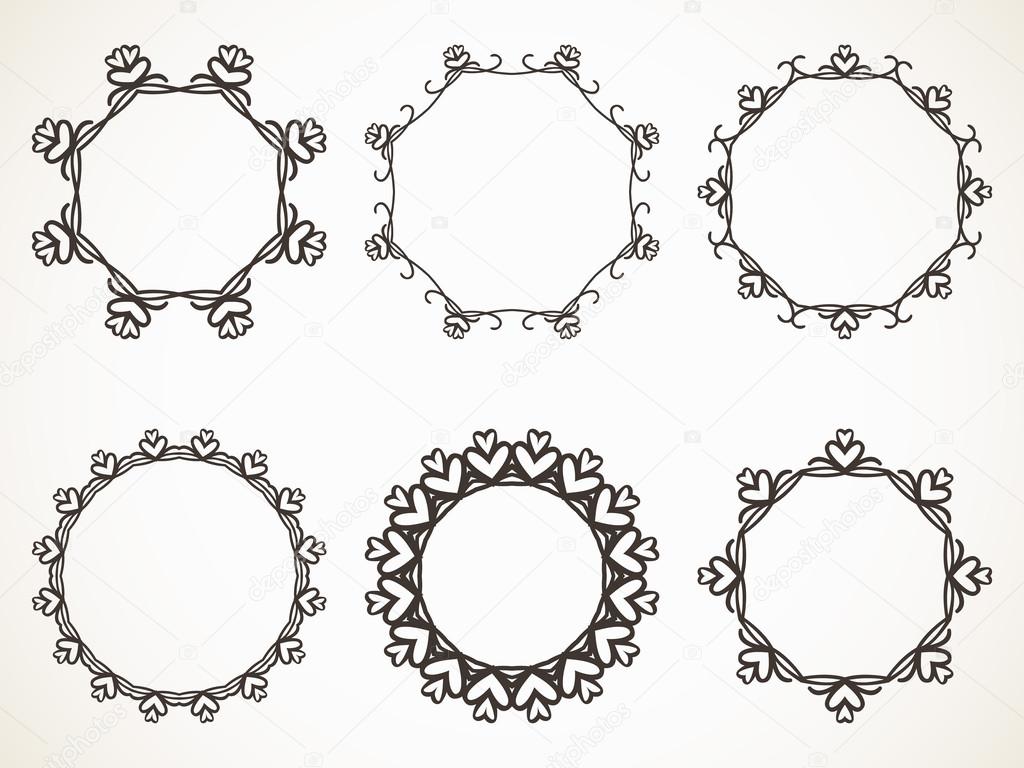 Calligraphic round frames