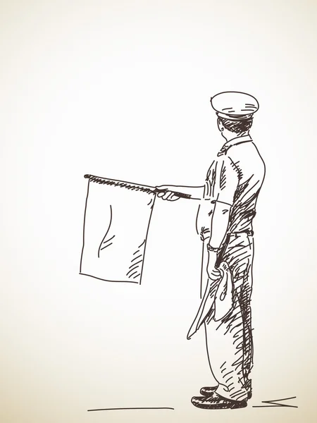 Officier de gare — Image vectorielle