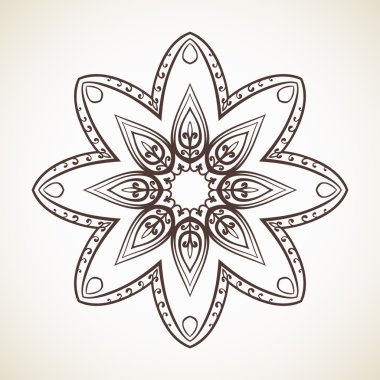 Yuvarlak çiçek oryantal deseni