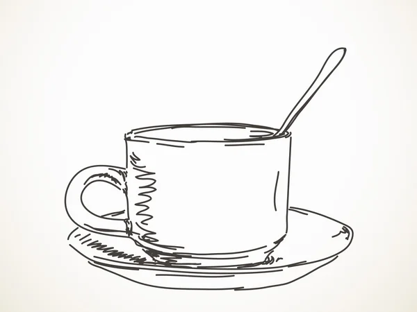 Filiżanka herbaty z łyżeczką — Wektor stockowy