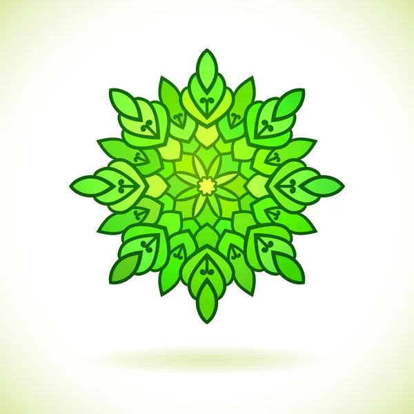 Centrale asiatico verde ornamento floreale — Vettoriale Stock