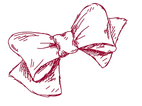 Skizze einer rosa Schleife — Stockvektor