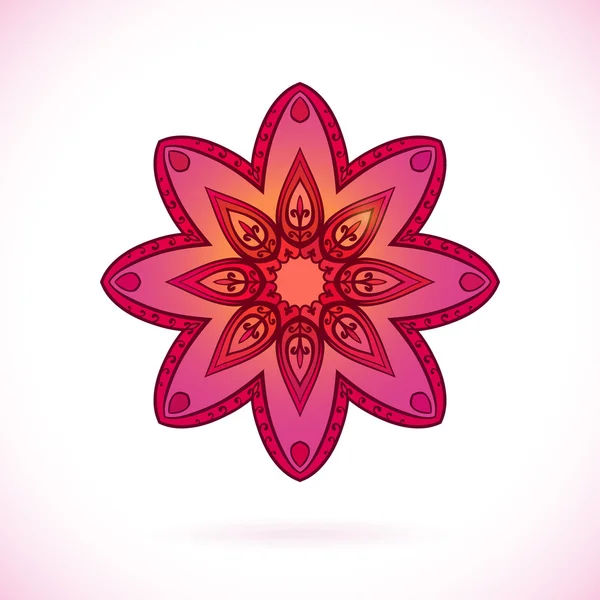 Asie centrale élément floral rouge — Image vectorielle