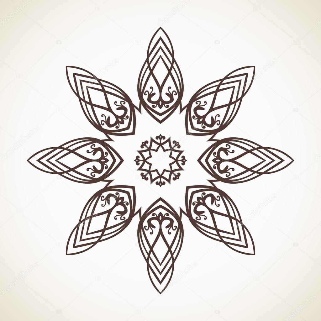 Round flower oriental pattern