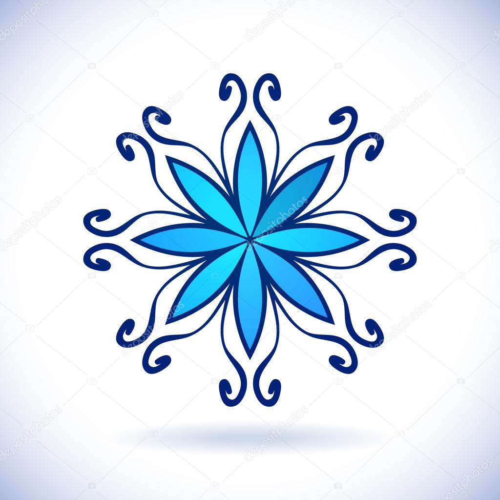 Flower ornament design element,