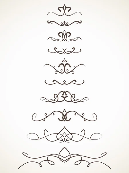 Líneas caligráficas ornamentales — Vector de stock