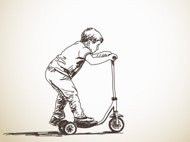 Çocuk tekme scooter ile