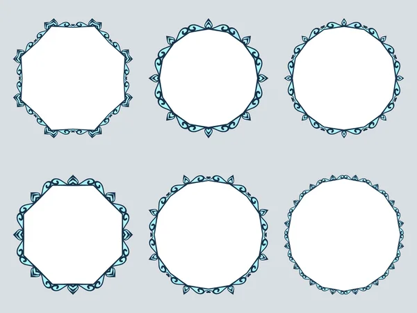 Каліграфічні круглі кадрів — стоковий вектор