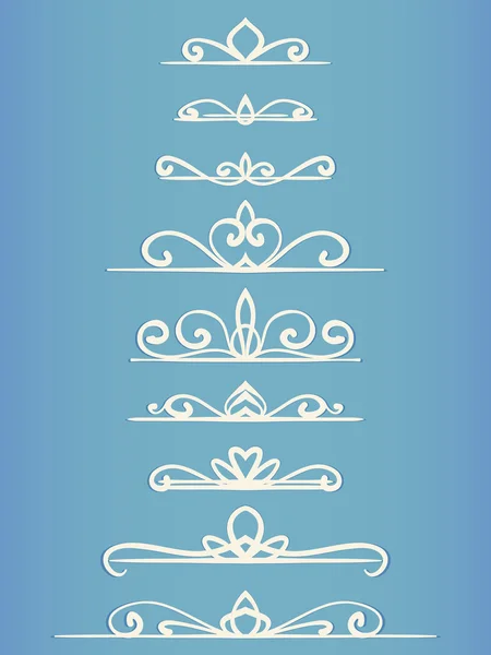 Ornamentale kalligrafische Linien Seitendekoration — Stockvektor
