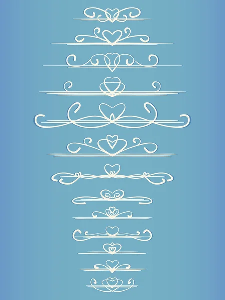 Díszítő kalligrafikus vonalak oldal dekoráció — Stock Vector