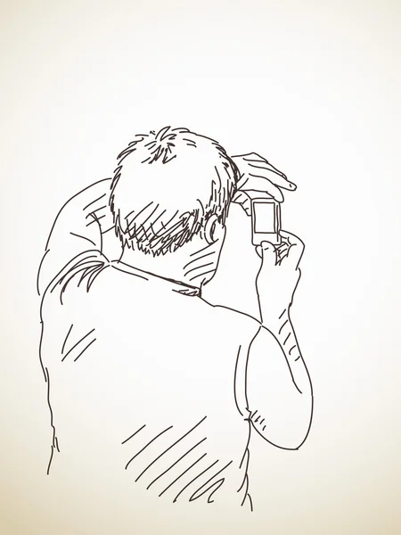 拿着照相相机的男人 — 图库矢量图片