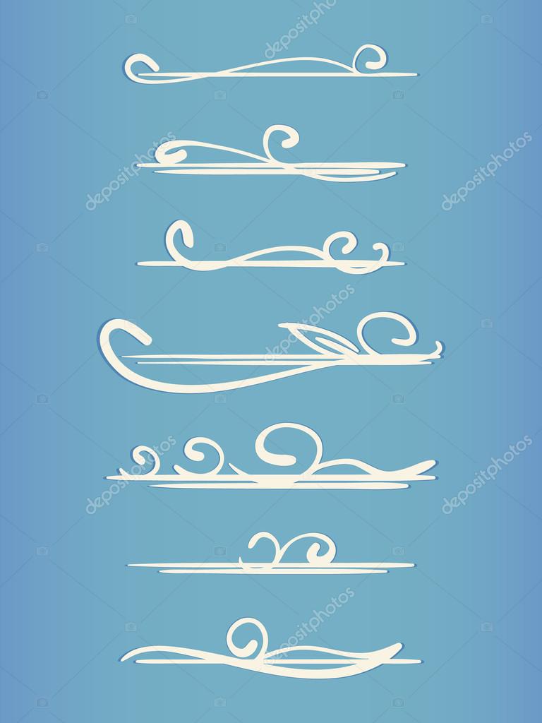 Ornamental calligraphic lines page decoration Stock Vector by  ©OlgaTropinina 78416682, image size:768x1024