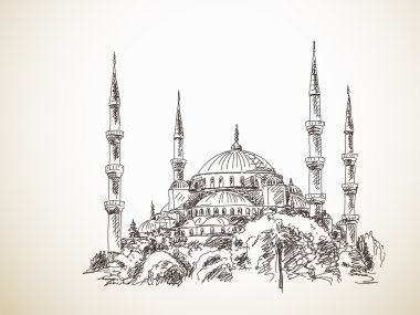 Sultanahmet Camii el çizilmiş kroki