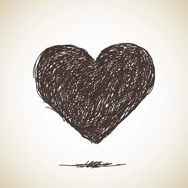 Hand drawn illustration of heart — Stock Vector