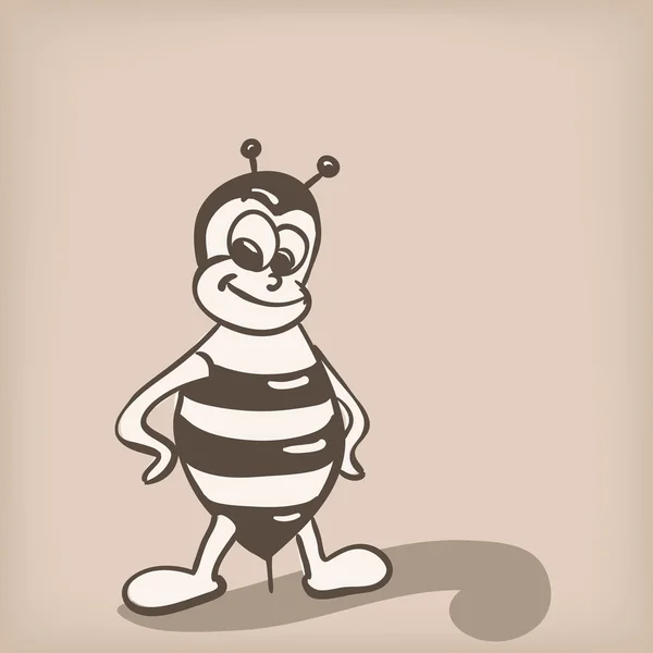 Mão desenhada de doodle abelha — Vetor de Stock