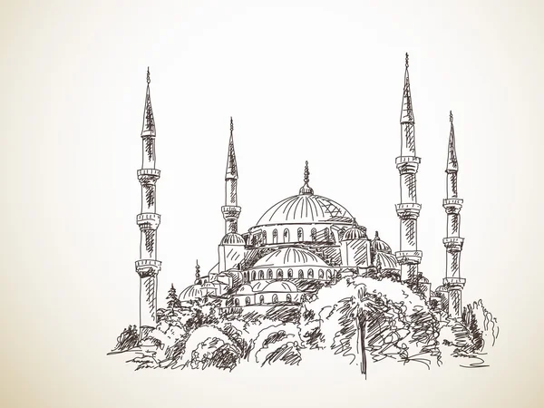Sultanahmet Camii el çizilmiş kroki
