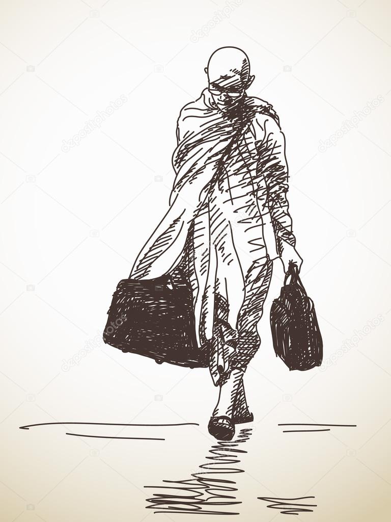 Monk sketch | Sketch buddhist monk — Stock Vector © OlgaTropinina #78787634