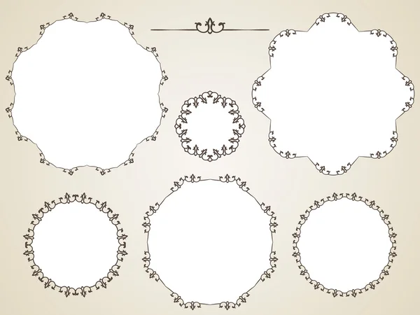 Molduras redondas ornamentais —  Vetores de Stock