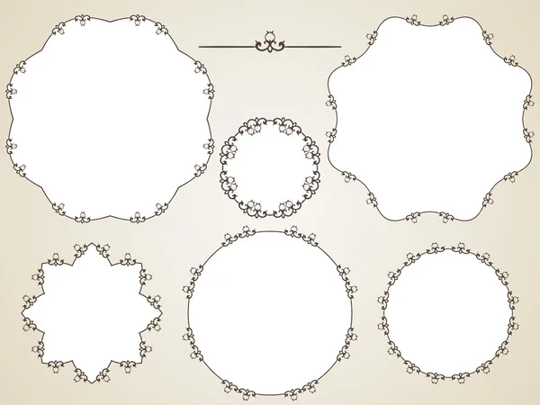 Decoratieve kalligrafische ronde frames — Stockvector