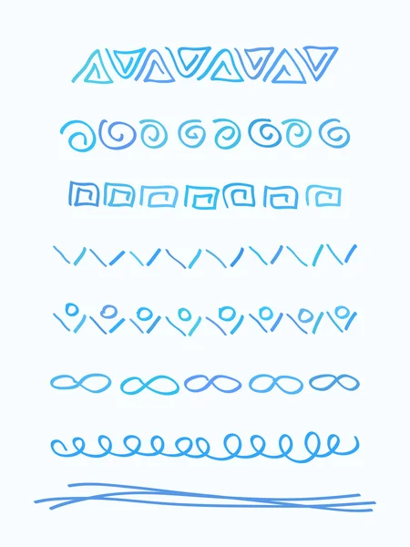 Bordures bleues décoratives — Image vectorielle