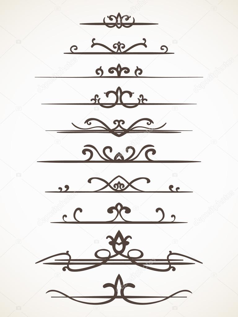 Ornamental calligraphic lines