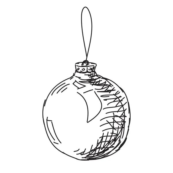 Sketch of christmas ball — Stock Vector