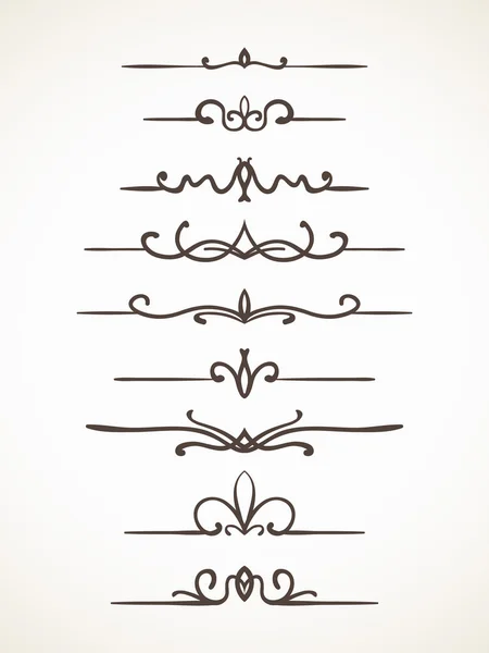 Lignes décoratives bordures fixées — Image vectorielle
