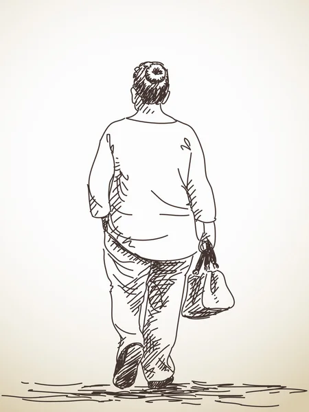 Mujer espalda caminar imágenes de stock de arte vectorial | Depositphotos