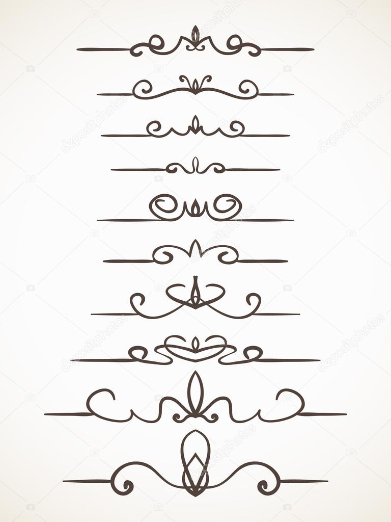 decorative lines borders set