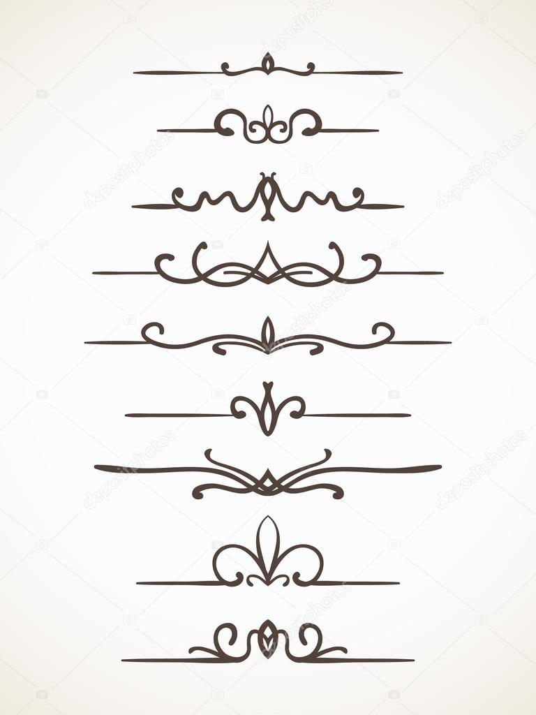 decorative lines borders set