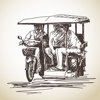 Moto taksi turist ile kroki