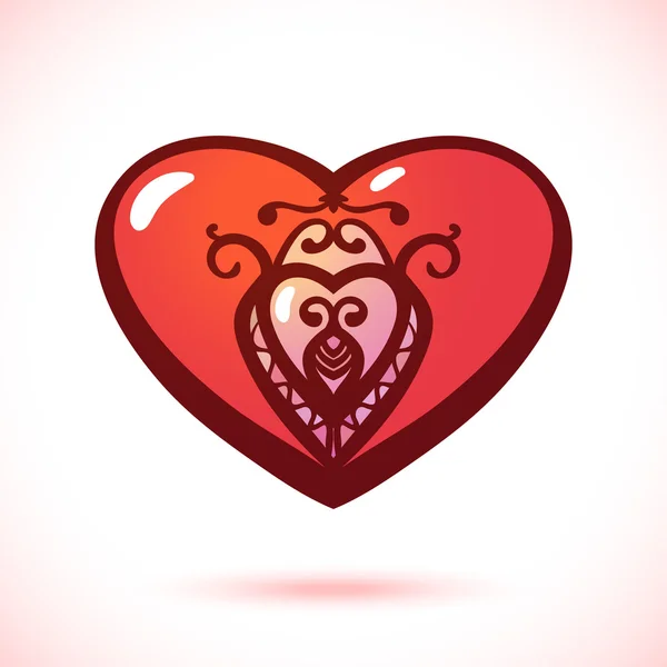 Saludo signo del corazón — Vector de stock